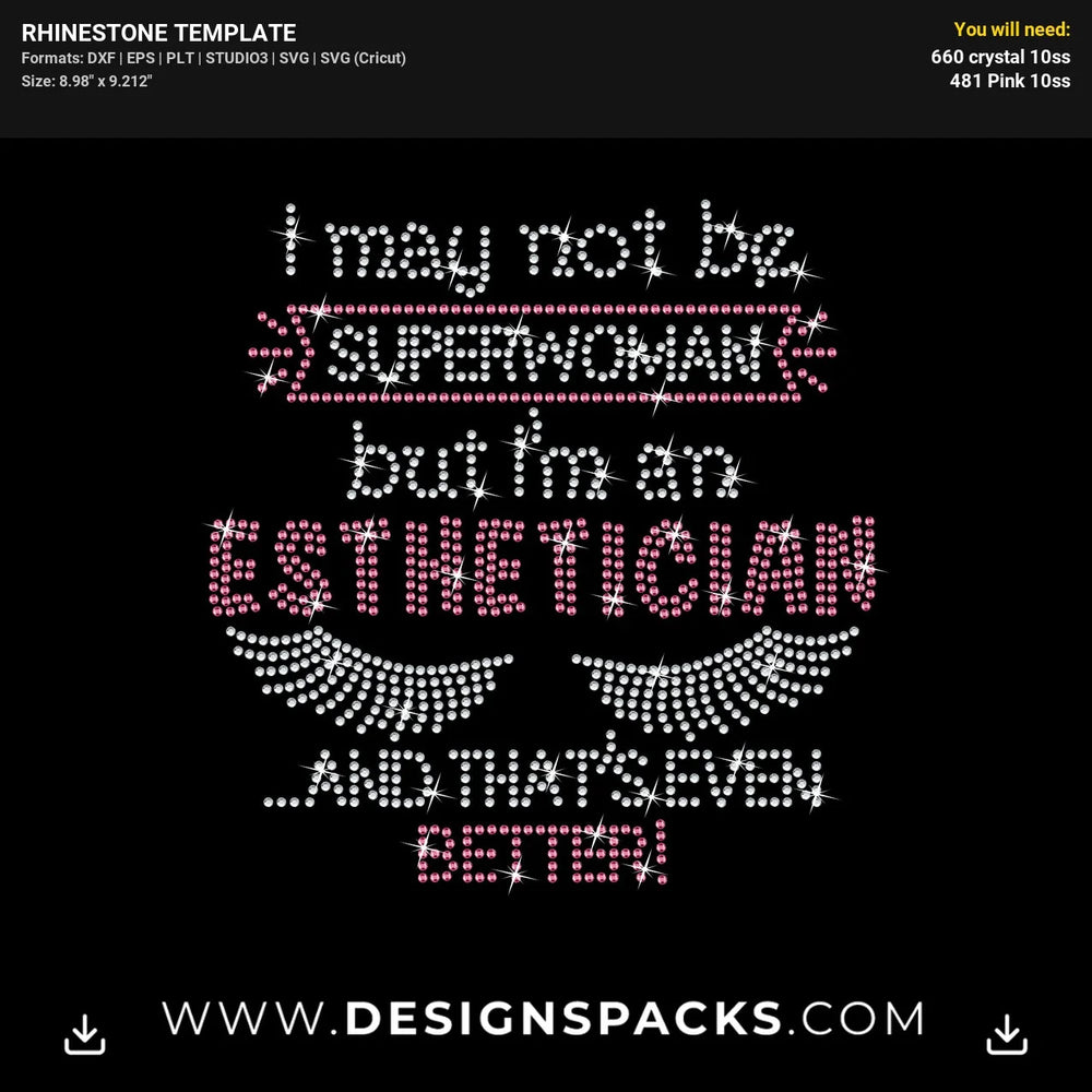Esthetician Beauty Skincare Lash Rhinestone Digital Template