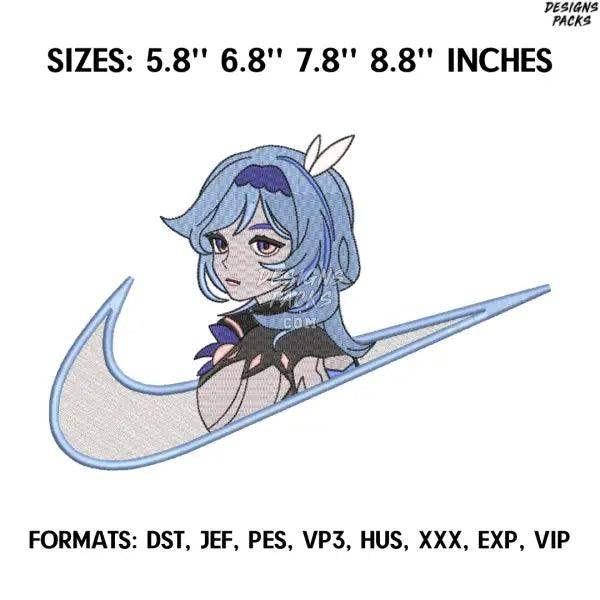 Eula Embroidery Design File,  Genshin Impact Embroidery Design, Machine embroidery file. Anime Design Pes Brother