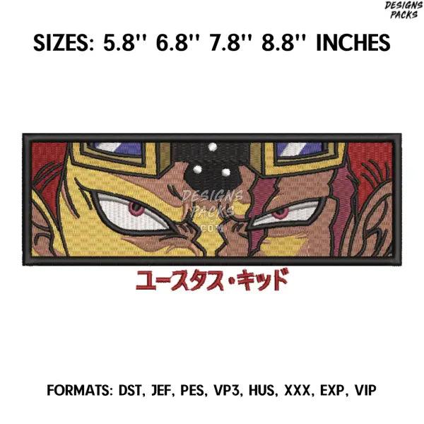 Eustass Kid Embroidery Design File, One Piece Anime Embroidery Design, Machine embroidery, Anime Design Pes Brother