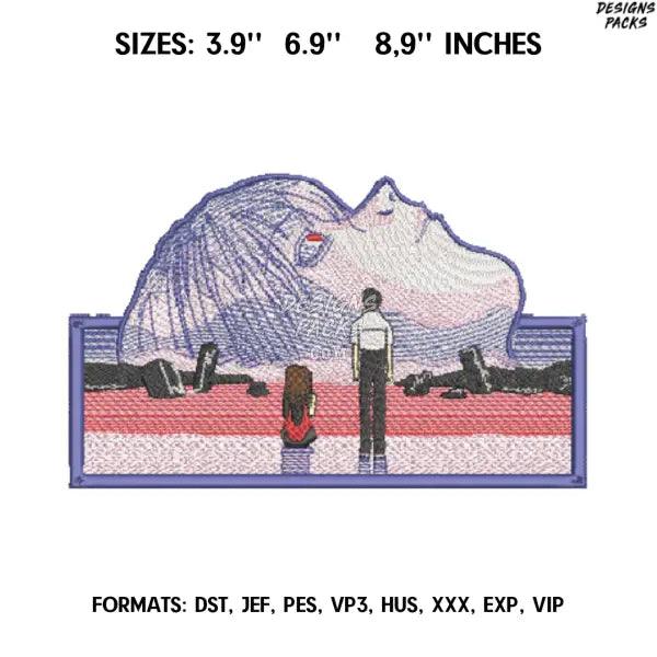 Evangelion Embroidery Design File, Evangelion 01 Anime Embroidery Design,, Anime Pes Design