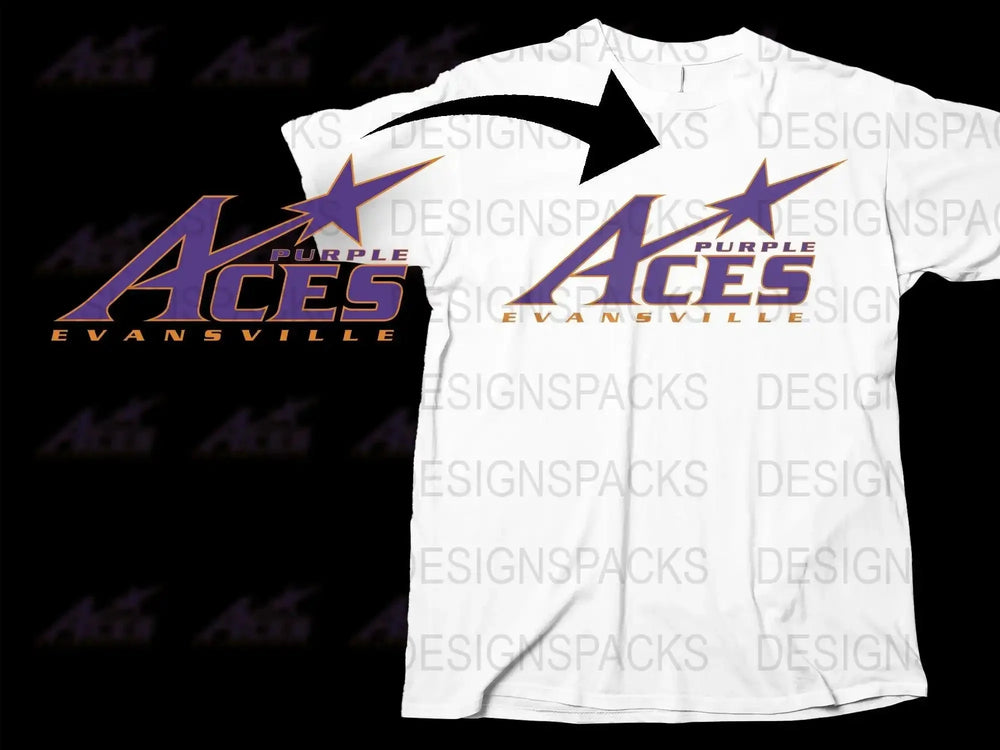 Evansville Purple Aces College Football Png Digital Download