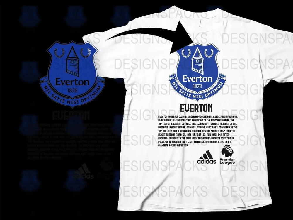 Everton Football Club Crest 1878 Blue Graphic Png Digital Download