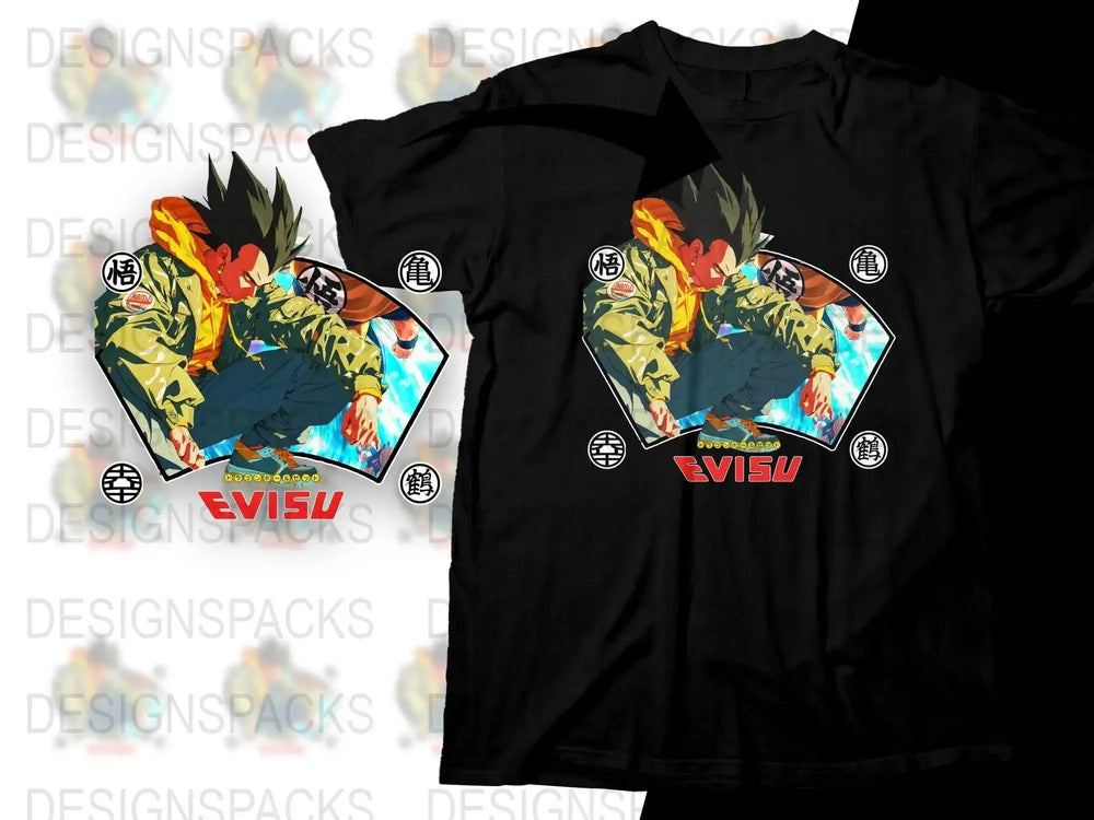 EVISU Collection Young Goku Anime Graphic Png Digital Download