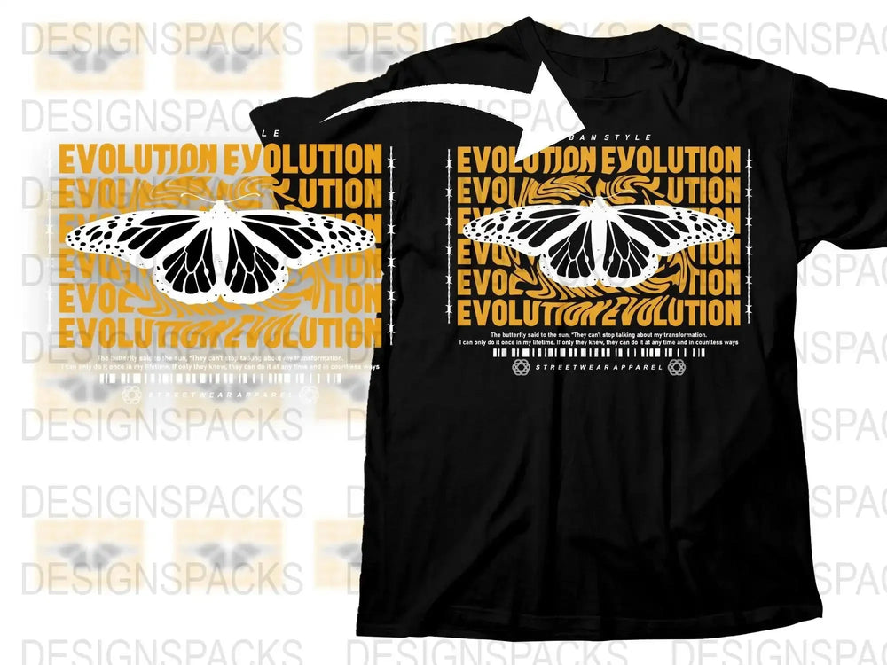 Evolution Butterfly Graphic Png Digital Download