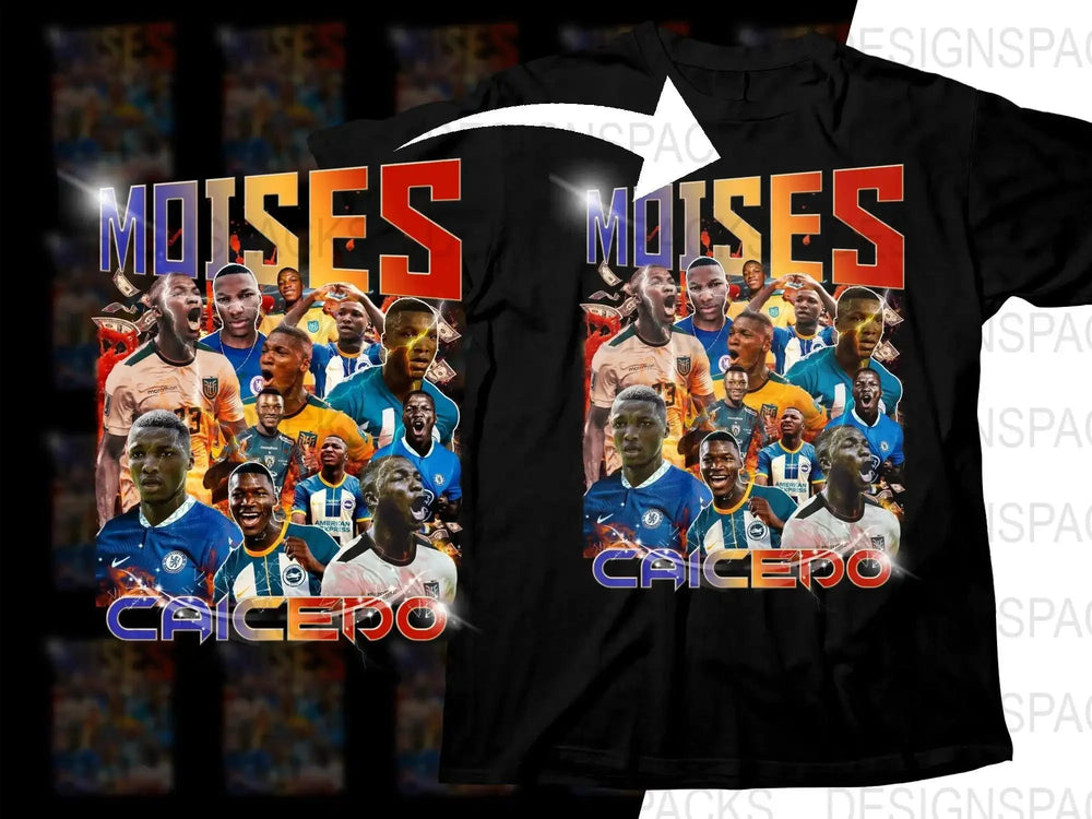 Exciting Moises Caicedo Graphic Print Soccer Png Digital Download