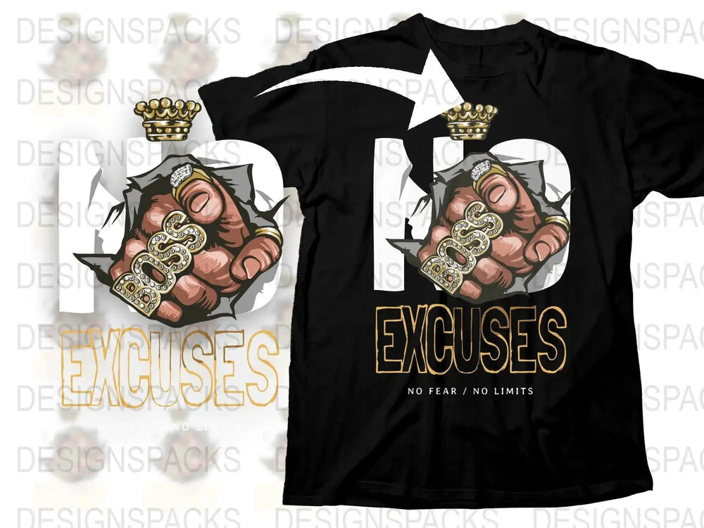 Excuses Boss Graphic Design Short Sleeve Png Digital Download