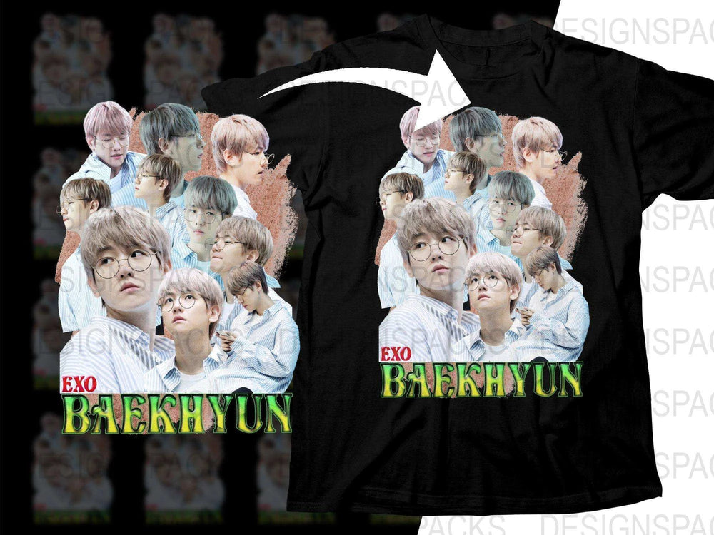 EXO Baekhyun Kpop Music Fan Band Halftone Png Digital Download