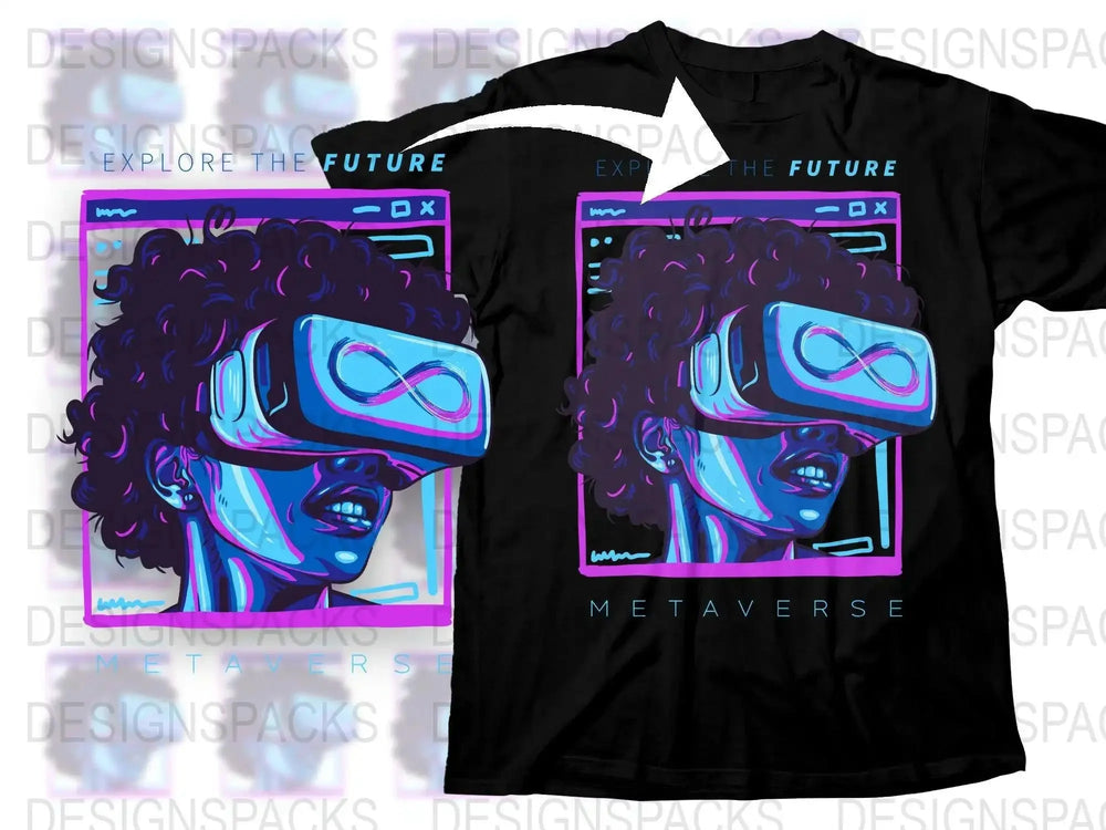 Explore The Future Metaverse VR Art Png Digital Download