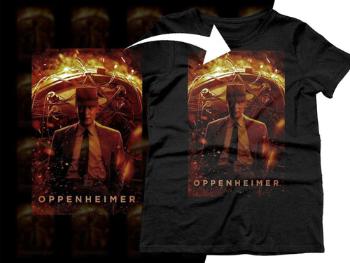 Explosive Artistry Oppenheimer Illustration Halftone Png Digital Download