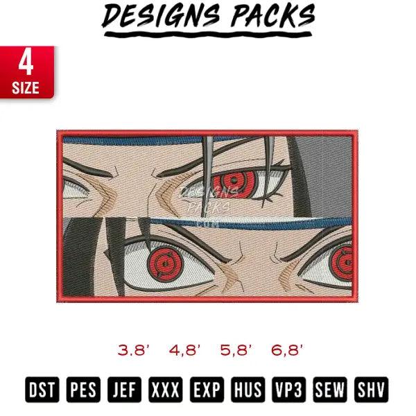 Eye Anime rectangle Embroidery Design 