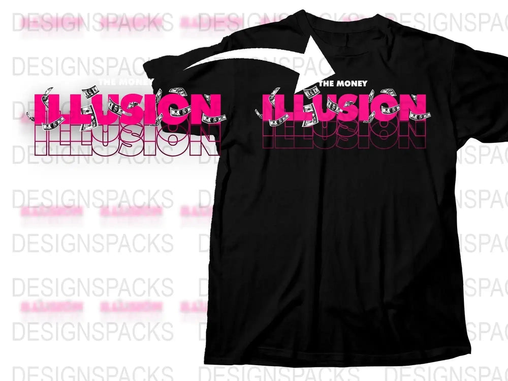 Eye-Catching Pink Illusion Design Trendy Png Digital Download