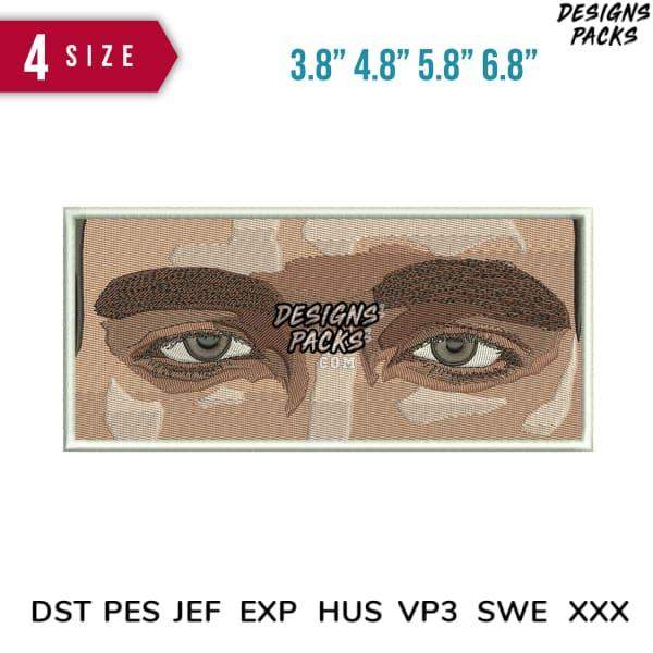 Embroidery design of realistic eyes in 4 sizes, compatible with DST PES JEF formats for instant download