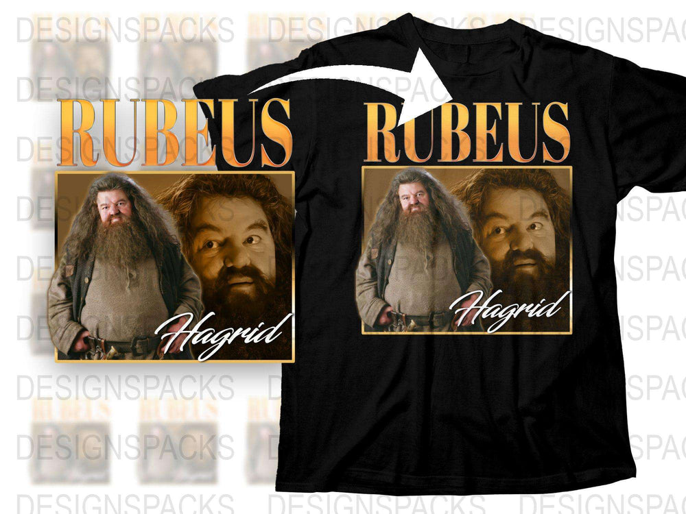 Rubeus Hagrid Graphic T-Shirt, Wizard Movie Fan Tee, Fantasy Film Character Shirt, Unique Gift for Book Lovers