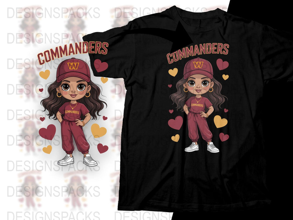 Cute Commander Girl Graphic T-Shirt, Maroon Casual Outfit, Heart Design, Trendy Kids' Fashion Top