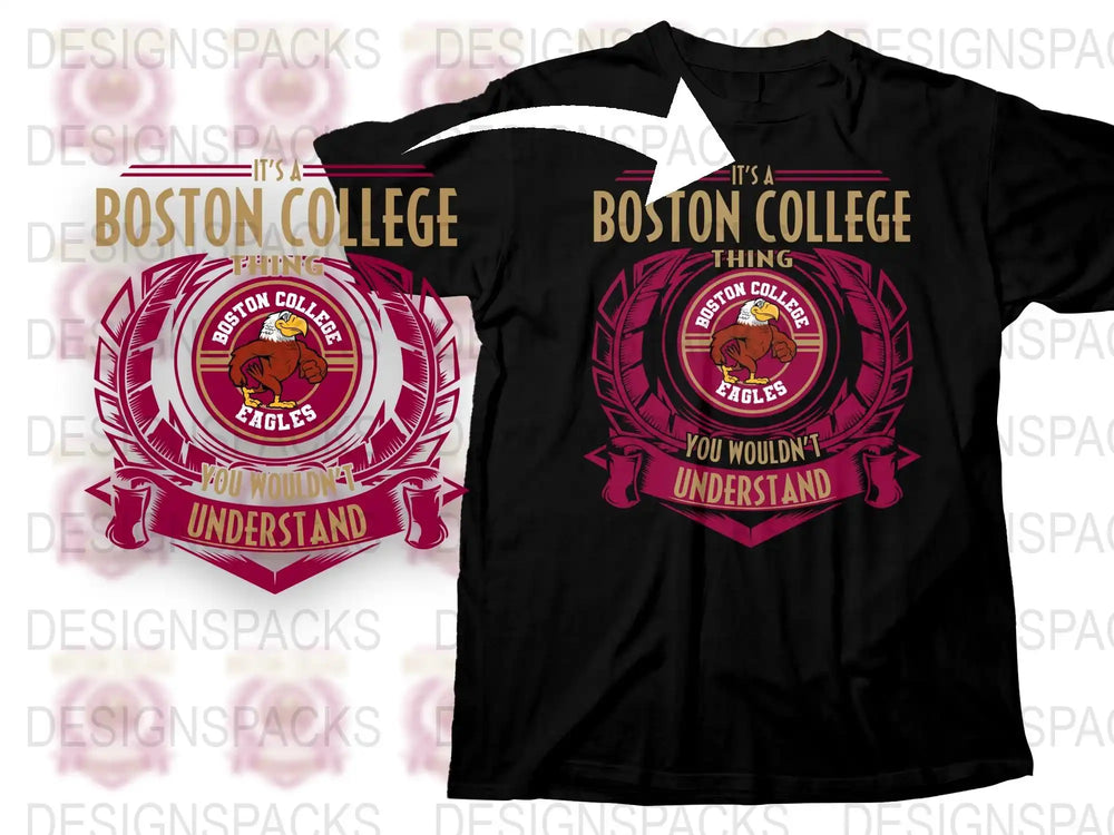 Boston College Eagles T-Shirt, Maroon and Black Graphic Tee, College Apparel, Fan Gear