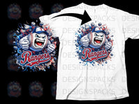 Load image into Gallery viewer, Animated Baseball Character Rangers T-shirt

