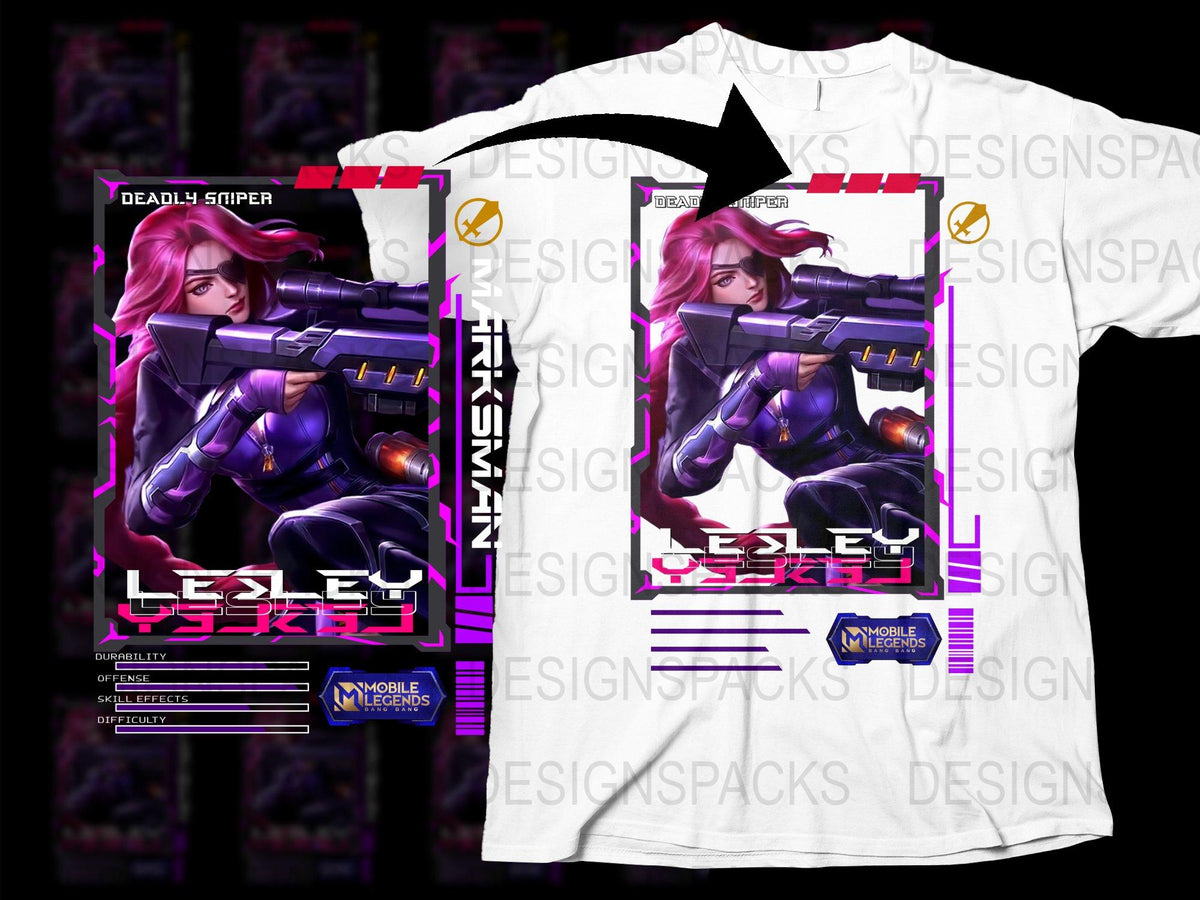 Mobile Legends Lesley Sniper T-Shirt, Anime Style Gaming Apparel, Unisex Graphic Tee, Gift for Gamers
