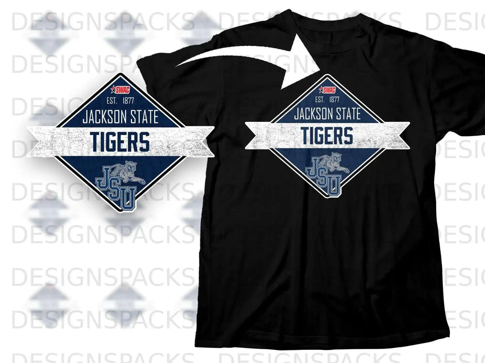 Jackson State Tigers JSU Est 1877 Black T-shirt