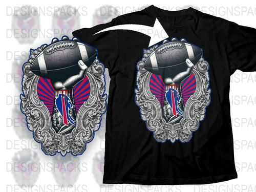 Unique American Football T-Shirt, Patriotic Design, Sports Fan Apparel, Black Tee with Graphic Print