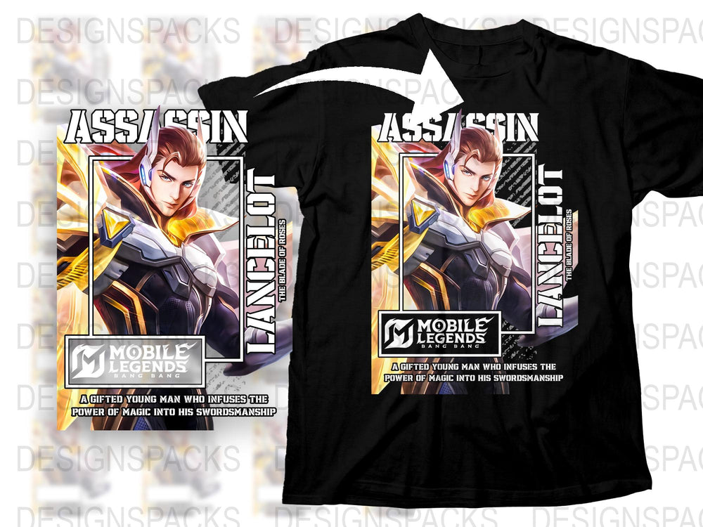 Mobile Legends Assassin T-Shirt, Graphic Tee, Gaming Apparel, Men's Black Shirt, Gaming Fan Gift
