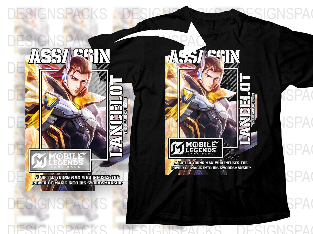 Mobile Legends Assassin T-Shirt, Graphic Tee, Gaming Apparel, Men's Black Shirt, Gaming Fan Gift