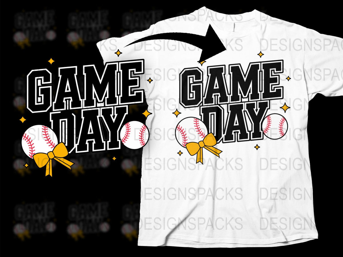 Game Day Baseball T-Shirt, White Graphic Tee, Sports Fan Apparel, Casual Streetwear, Unisex Fit, Soft Cotton Material