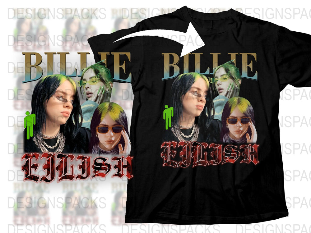 Billie Eilish T-Shirt, Pop Music Fan Merch, Colorful Graphic Tee, Gift for Music Lovers
