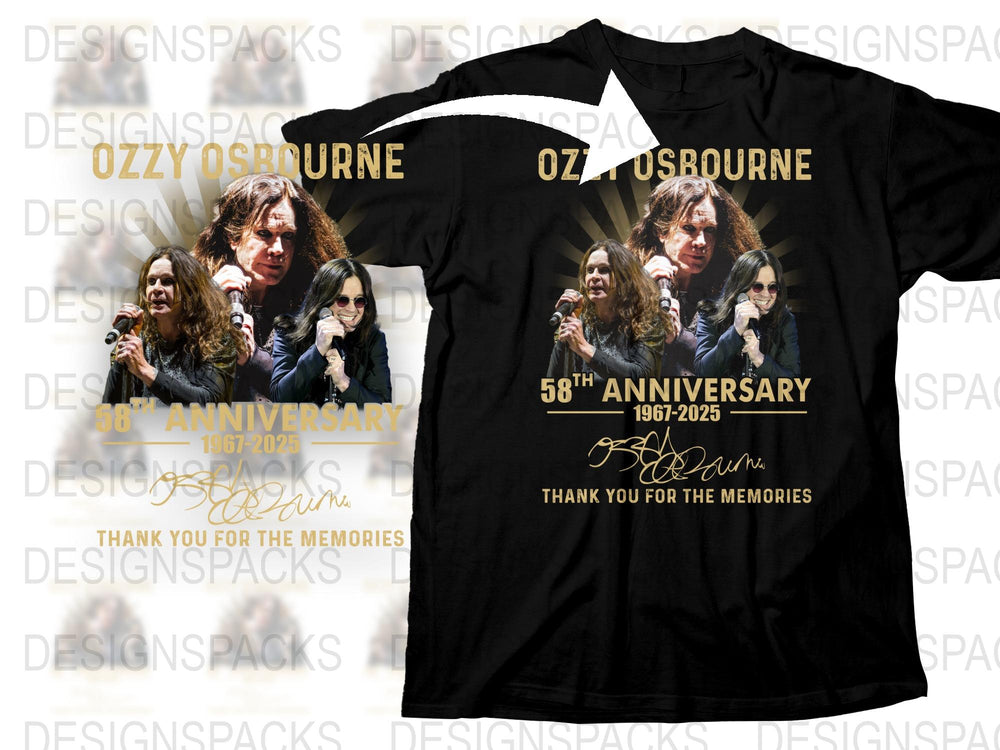 Ozzy Osbourne 58th Anniversary T-Shirt, Vintage Band Tee, Rock Music Memorabilia, Collectible Shirt