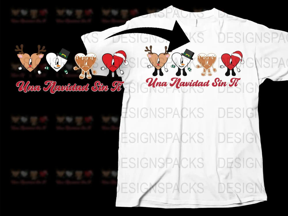 Funny Christmas T-Shirt, Una Navidad Sin Ti Design, Holiday Casual Tee, Unique Festive Apparel, Gift Idea