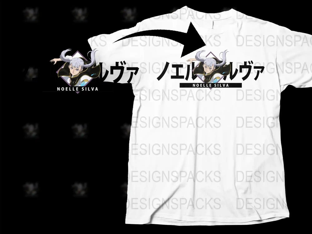 Anime Graphic Tee, Noelle Silva Character Design, White Unisex T-Shirt, Otaku Fashion, Manga Inspired Casual Wear
