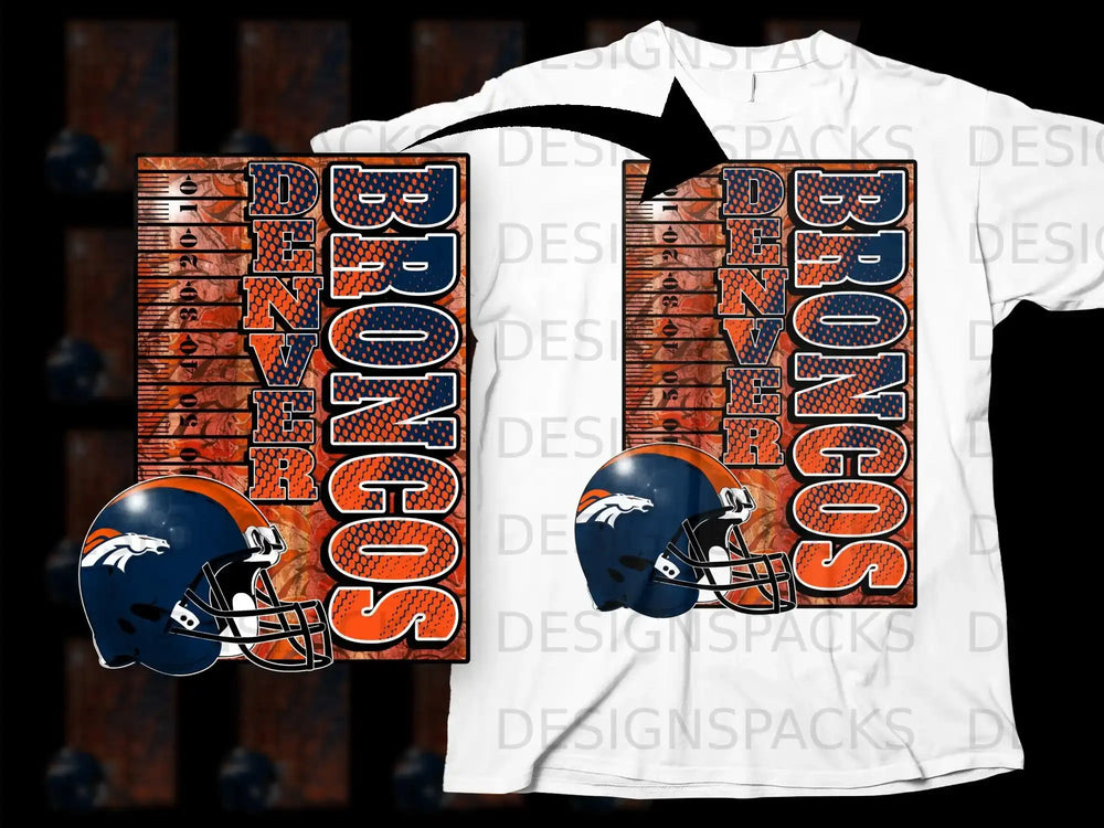 Denver Broncos Football Helmet Graphic Tee Shirt