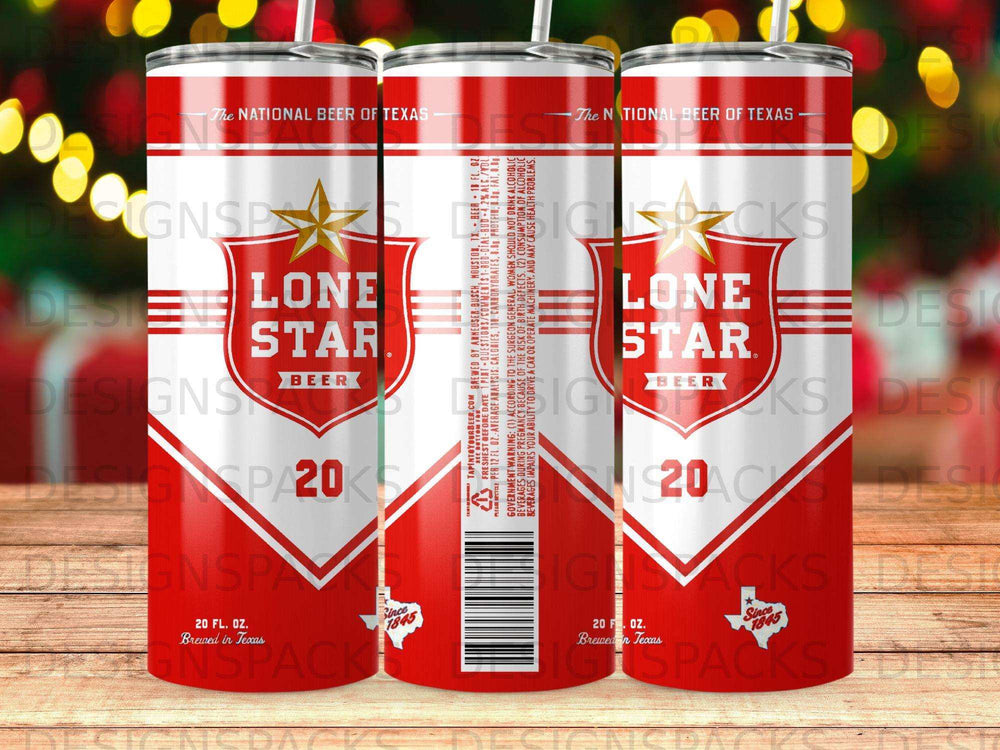 Lone Star Beer 20 fl oz can with "The National Beer of Texas" and 1845.