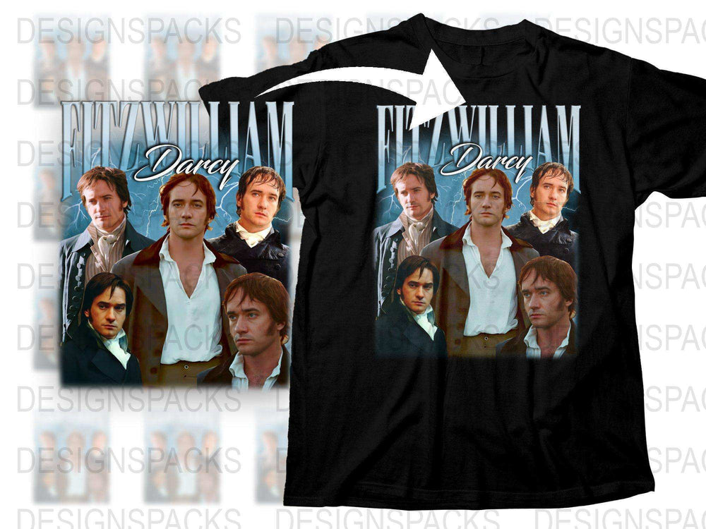 Mr. Darcy T-Shirt, Pride and Prejudice Fan Merch, Vintage Style, Multiple Poses, Literary Gift, Unisex