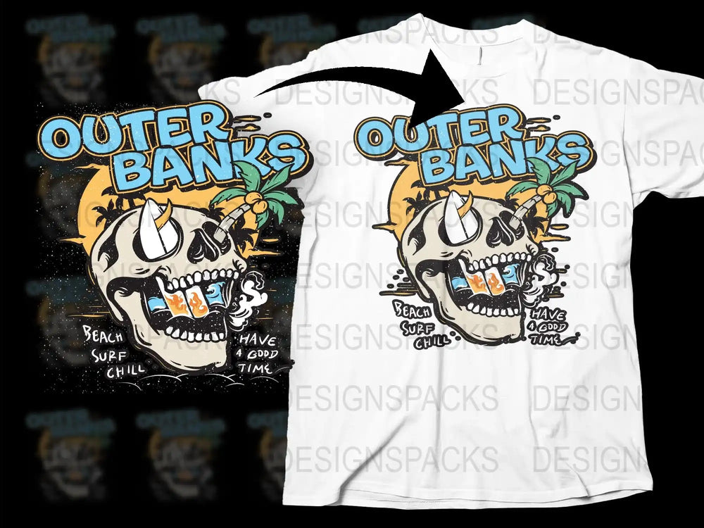 Outer Banks Inspired T-Shirt, Beach Surf Chill Graphic Tee, Unisex Summer Fashion, Casual Streetwear