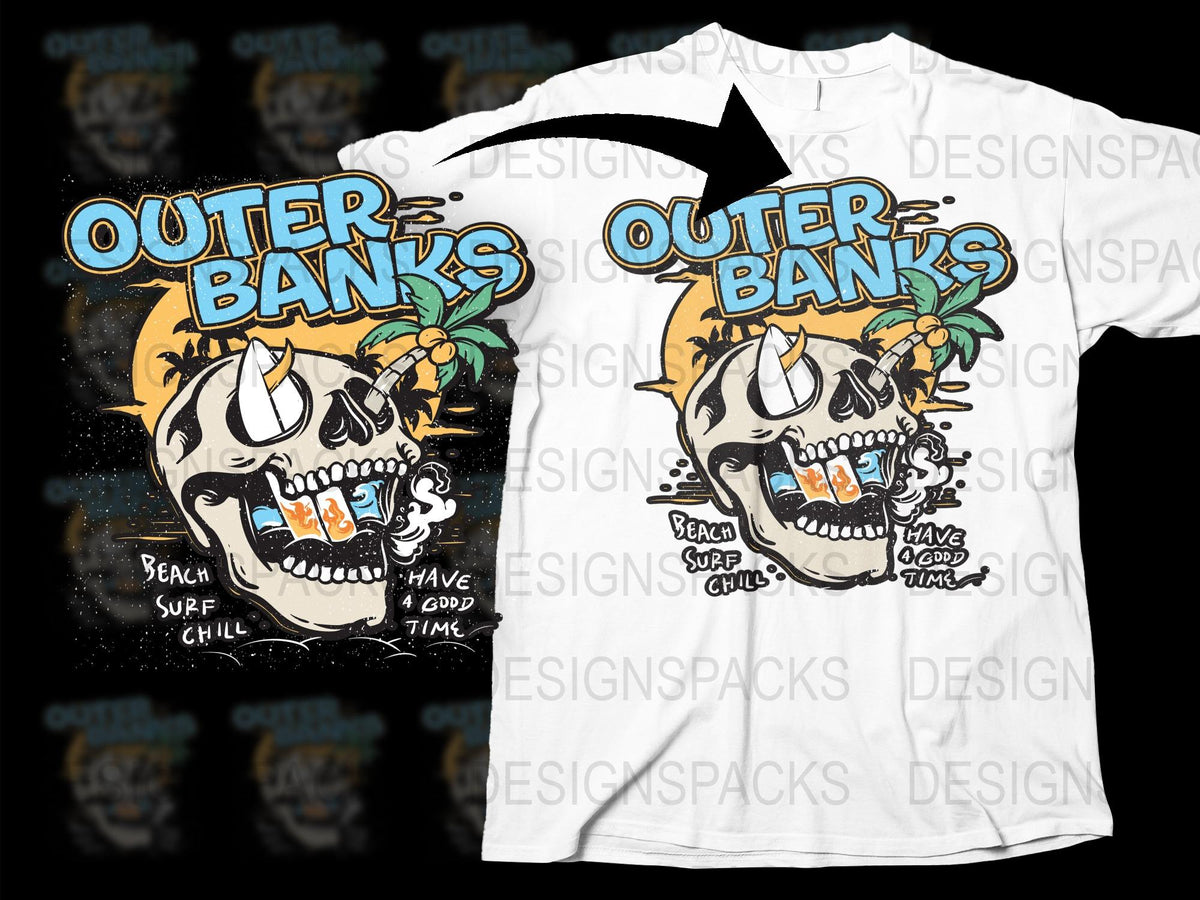 Outer Banks Inspired T-Shirt, Beach Surf Chill Graphic Tee, Unisex Summer Fashion, Casual Streetwear