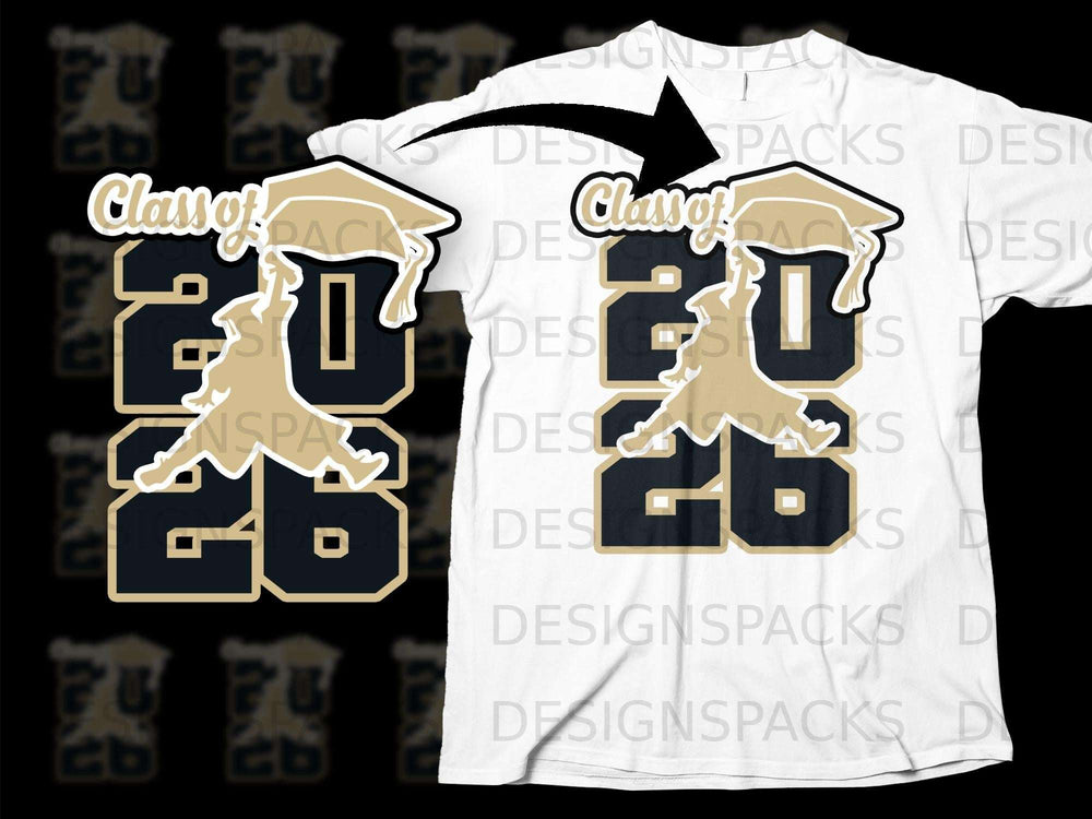 Graduation graphic with "Class of 2026" and graduation cap details.