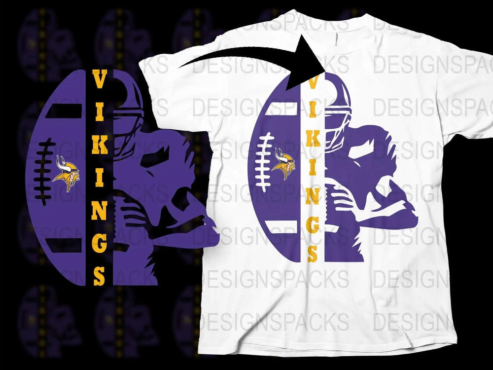 Minnesota Vikings T-Shirt, NFL Team Purple and White Graphic Tee, Football Fan Apparel