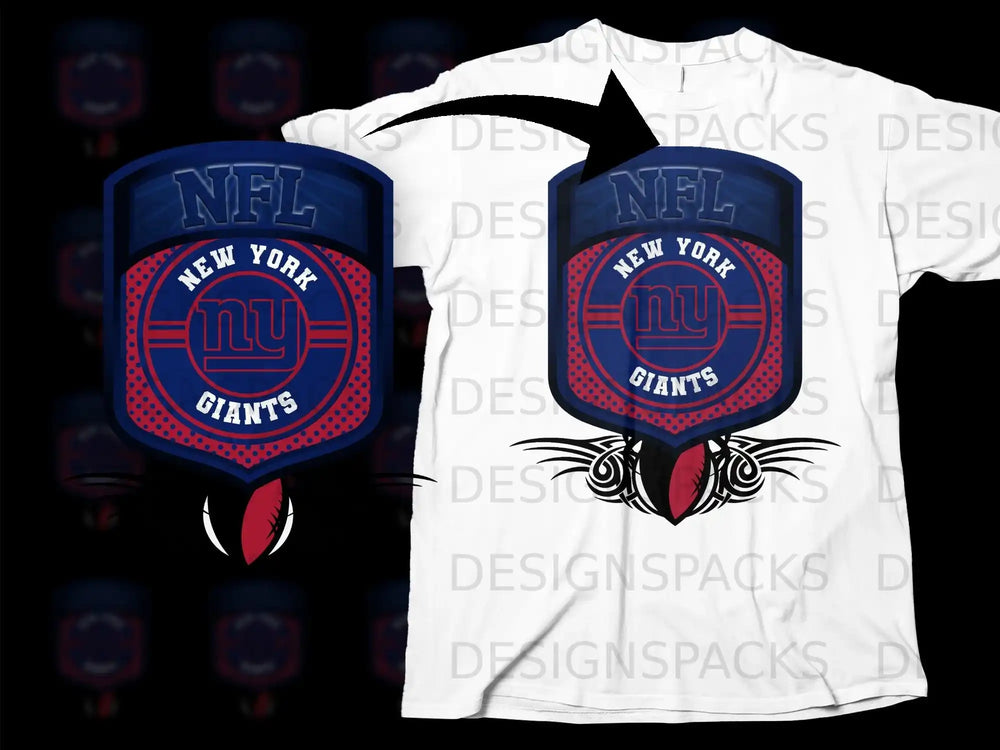 New York Giants NFL Shield Football Tee Design DIY Transfer