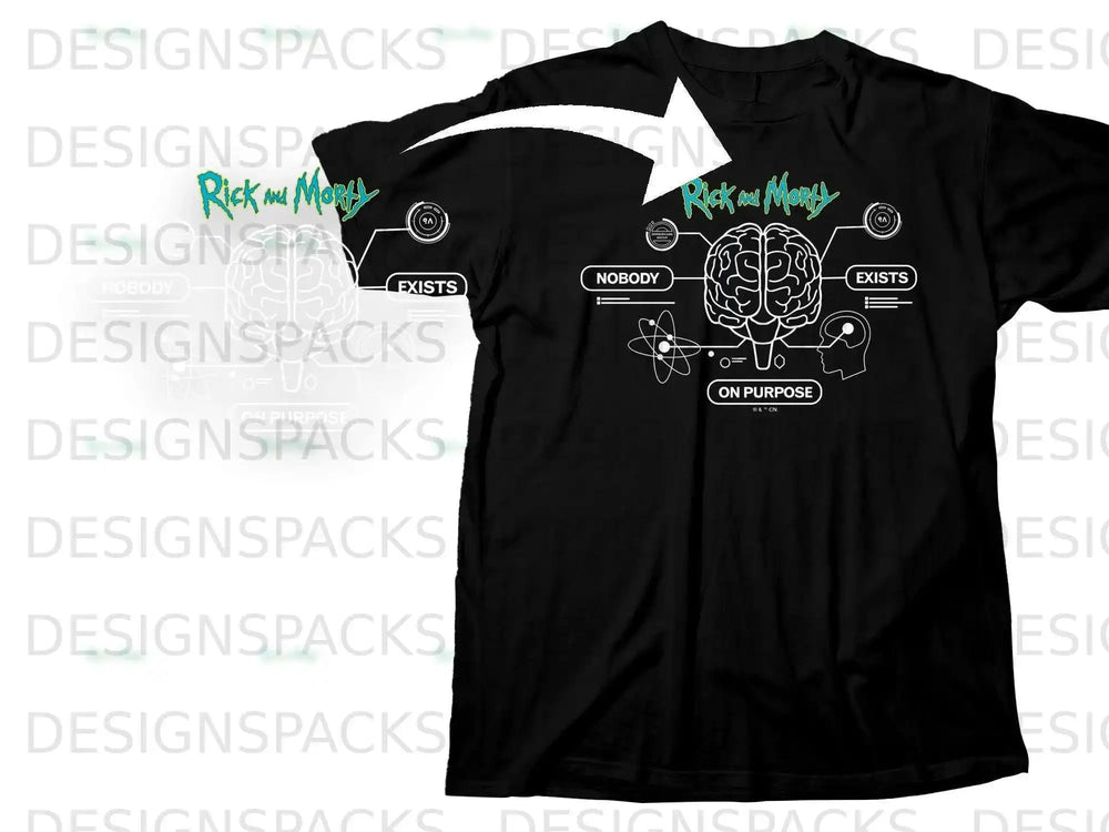 Rick and Morty Nobody Exists On Purpose Black Shirt