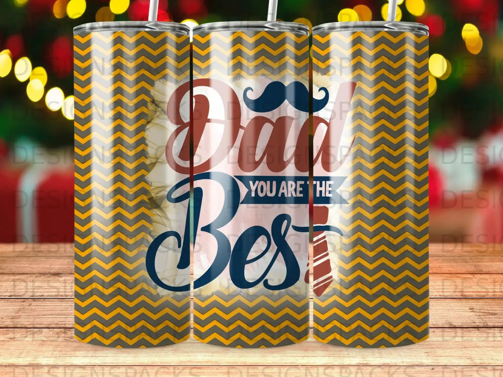 Dad YOU ARE THE Best Mustache Tie Chevron Tumbler