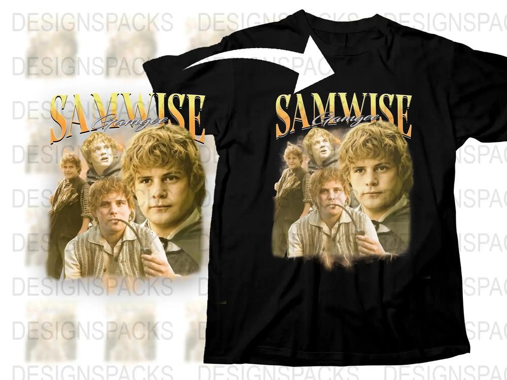 Samwise Gamgee T-Shirt, Lord of the Rings Fan Gift, Frodo Baggins Sidekick, Movie Character Tee, Unique Fantasy Apparel