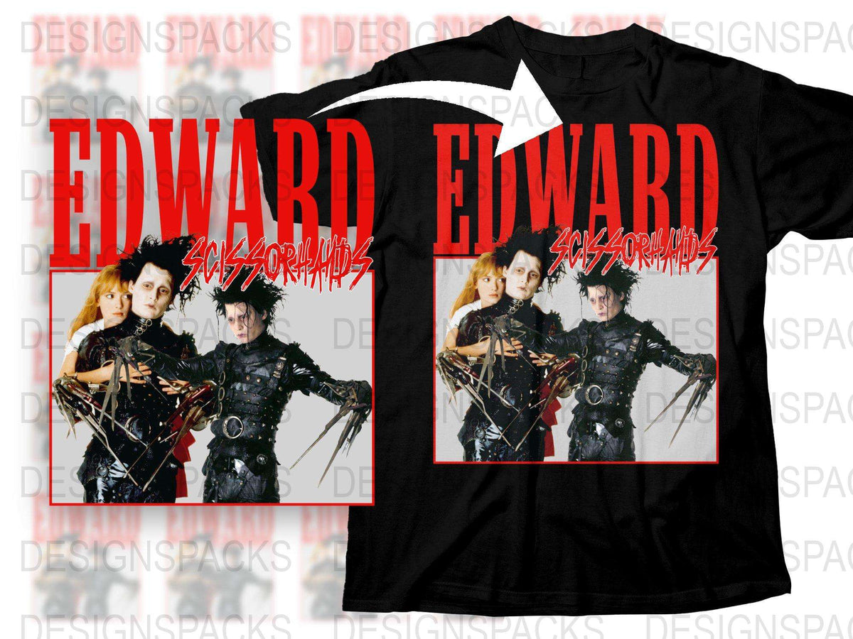 Edward Scissorhands Movie Graphic T-Shirt, Vintage Style Black Tee, Retro Film Apparel, Unisex Fashion