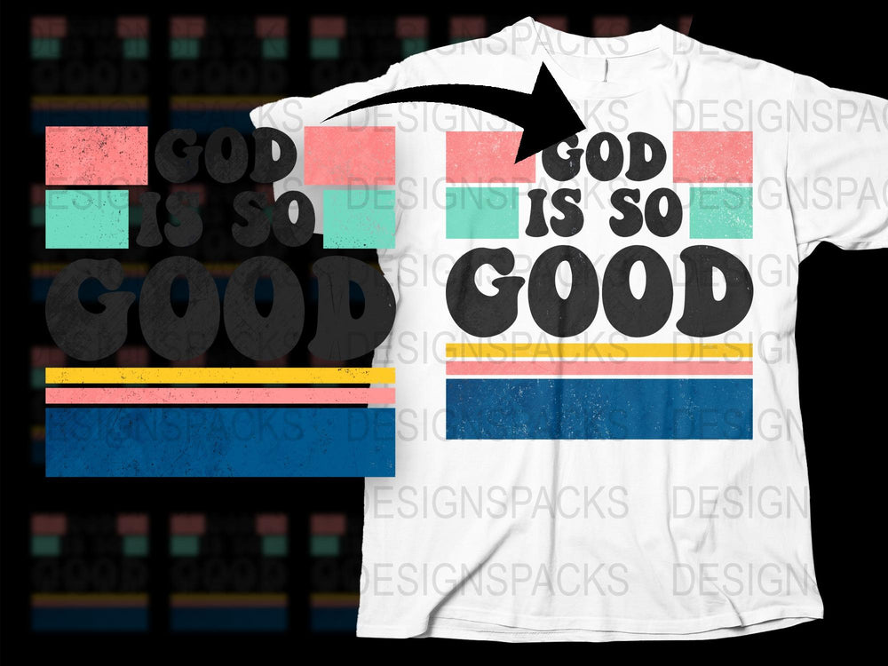 God is So Good T-Shirt, Inspirational Christian Tee, Faith-Based Graphic Shirt, Color Block Design, Unisex Fashion