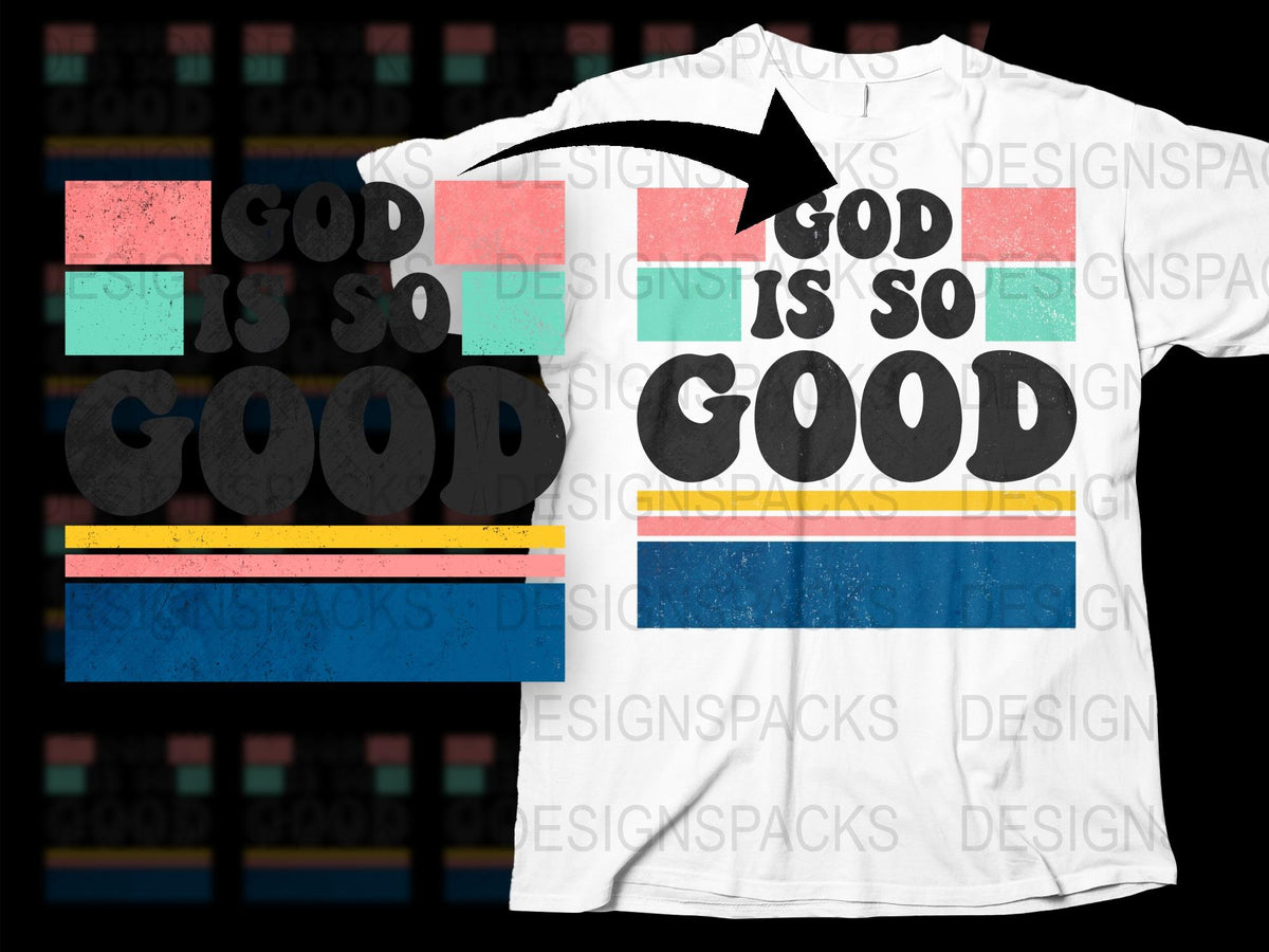 God is So Good T-Shirt, Inspirational Christian Tee, Faith-Based Graphic Shirt, Color Block Design, Unisex Fashion