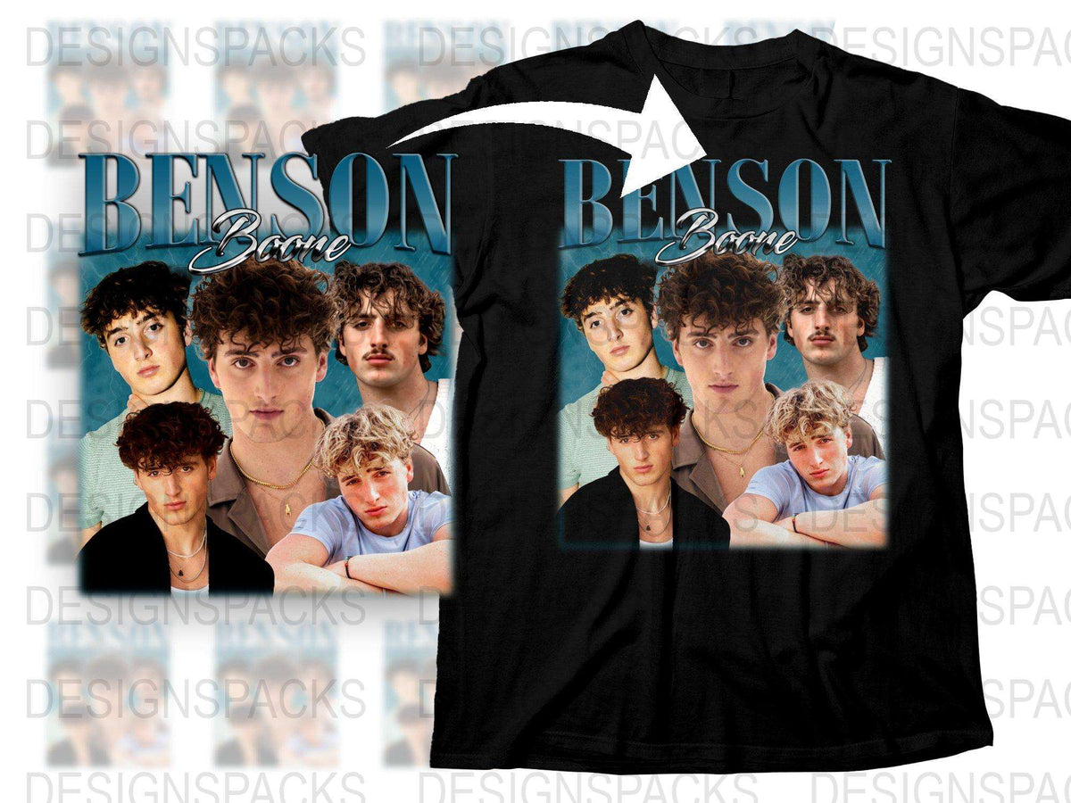 Benson Bowie Graphic Tee, Vintage Style Portrait T-Shirt, Retro Music Fashion, Cool Pop Culture Clothing, Unisex Black Top