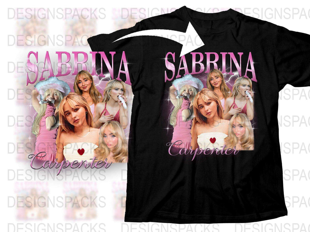 Sabrina Carpenter Fan T-Shirt, Pop Music Tee, Multiple Images, Heart Design, Inspired Fashion Top