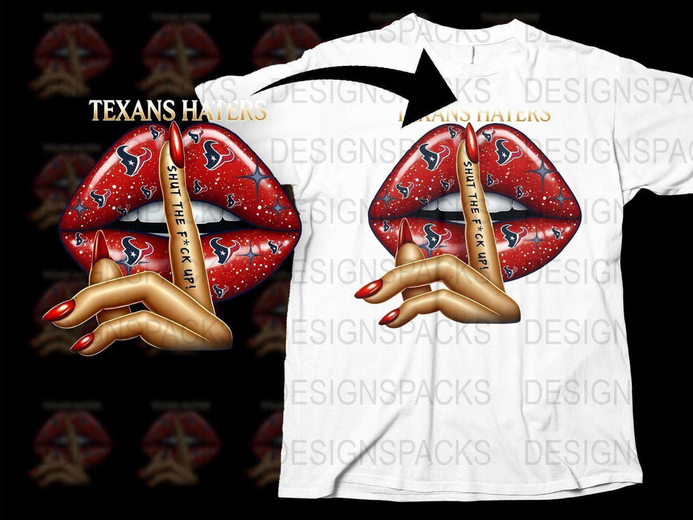 Texans Haters Shirt, Surrender Hands Graphic Tee, Bold White Red Design, Unisex Fashion Top