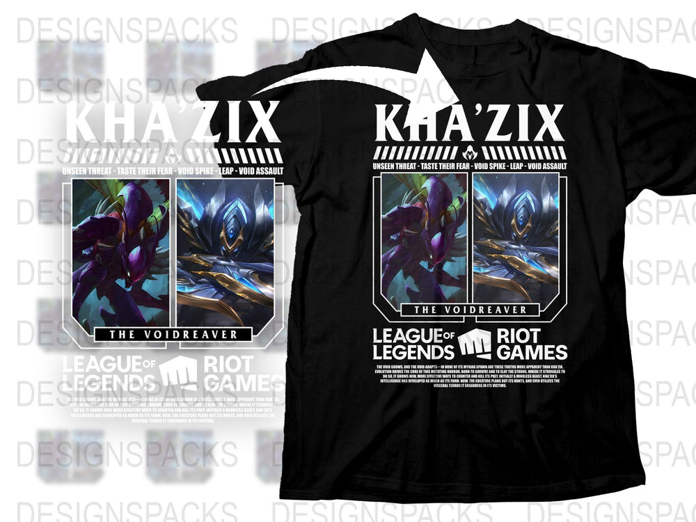 League of Legends Kha'Zix T-Shirt, The Voidreaver Gaming Tee, Riot Games Merchandise, Unisex Apparel