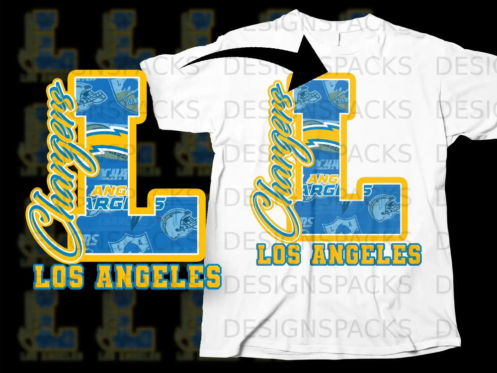 Los Angeles Chargers L Graphic Design T-Shirt