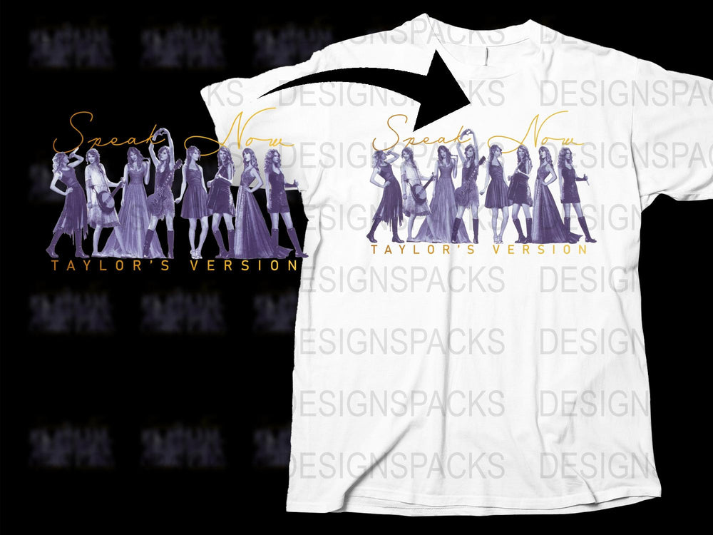 Taylor's Version Fan T-Shirt, Speak Now Album Art, Purple Silhouette Design, Music Lover Gift, Unisex Graphic Tee